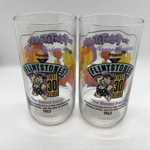 The Flintstones Glasses 1991 “The First 30 Years” - Picture 5 of 5